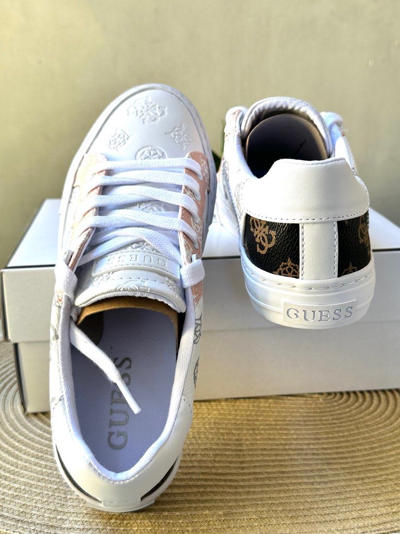 Guess white slip on shoes shop