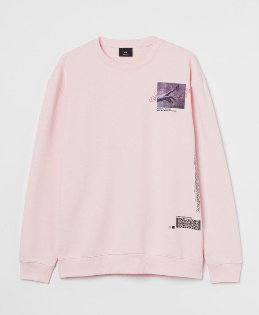 Pink sweatshirt mens h&m shop