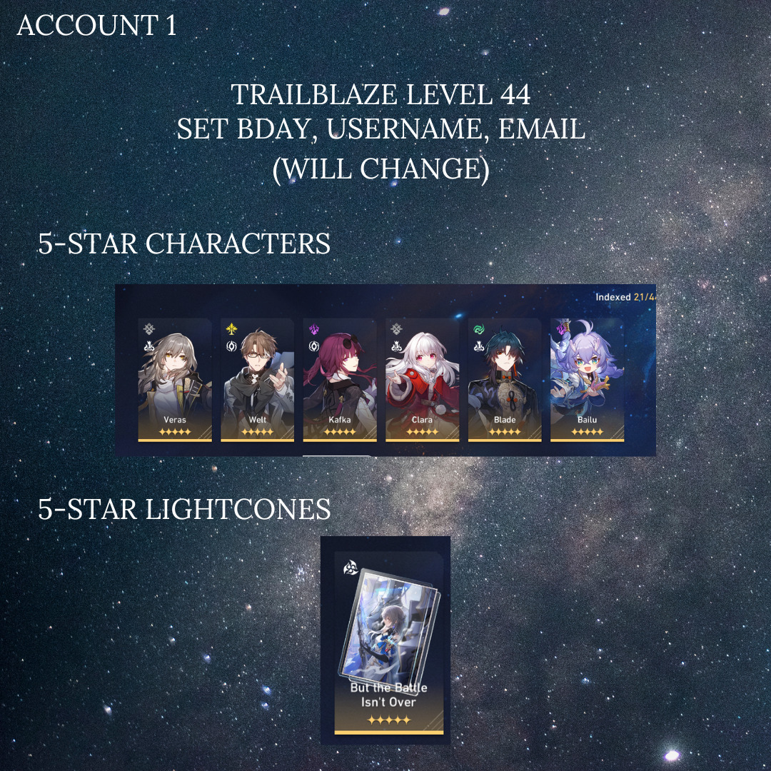 Honkai Star Rail Accounts