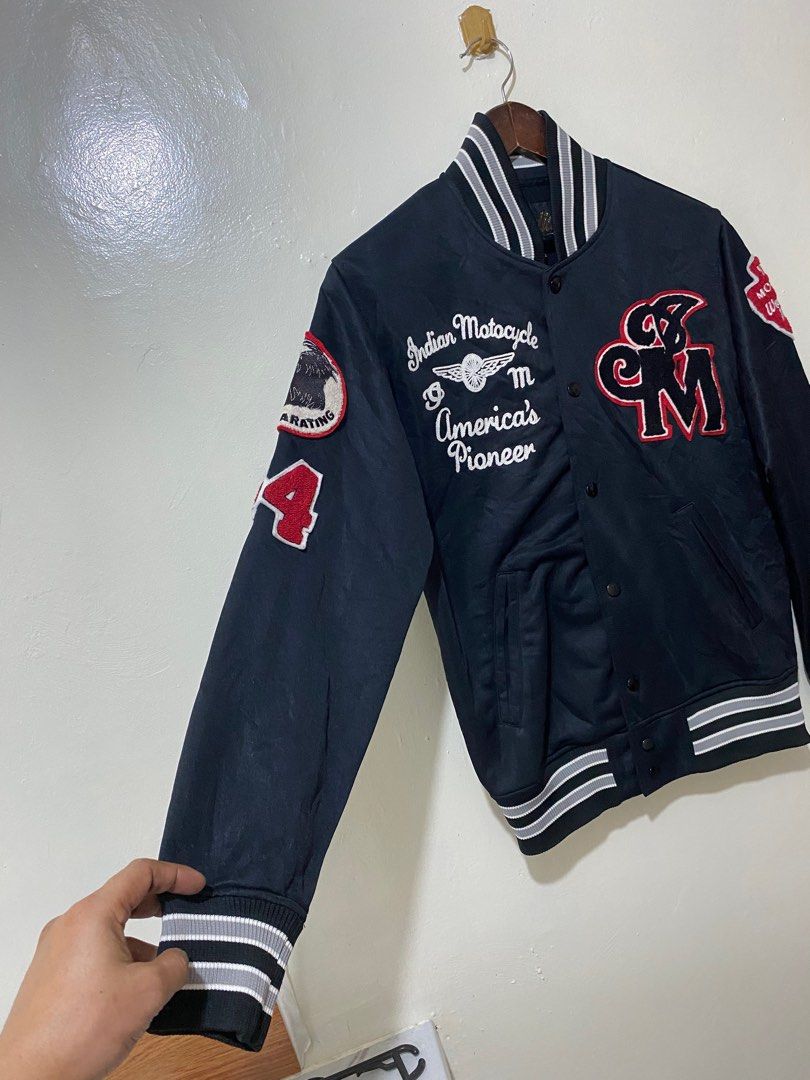 INDIAN MOTORCYCLE CO. INC. Varsity Jacket Men s Fashion Coats