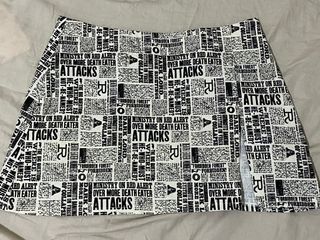 June12 the Label TS Reputation inspired skirt with slit linen blend newspaper design) not Zara