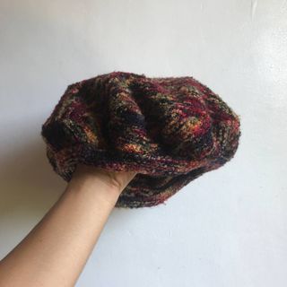 Knitted Multicolor Beret Hat