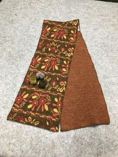 LACHAIZE CREATION Made in France Vintage VTG Pattern Wool Scarf Scarves Winter Snow Autumn