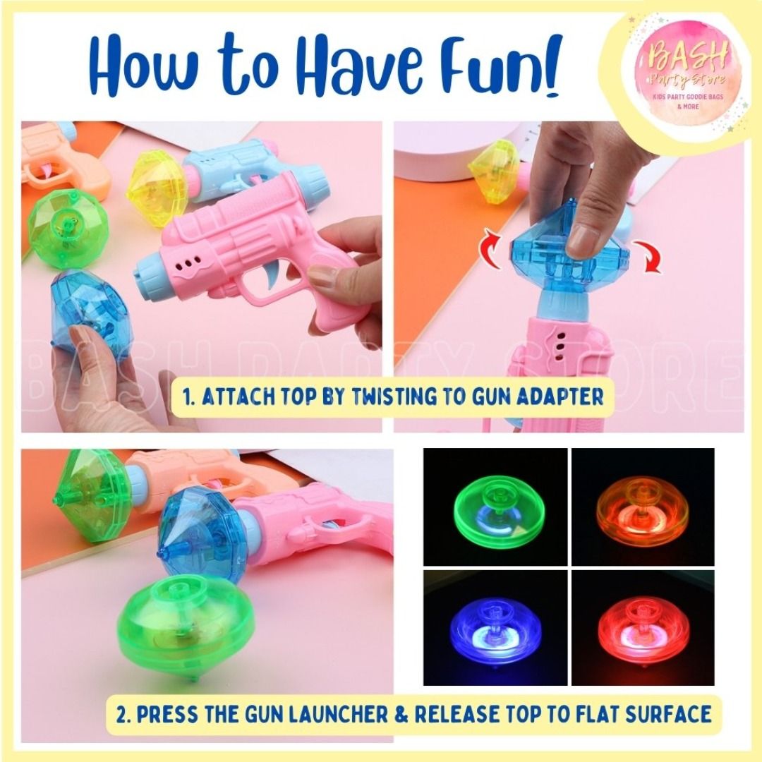 LED Light Spinning Top Gun Toy | Children Day | Door Gifts | Event ...