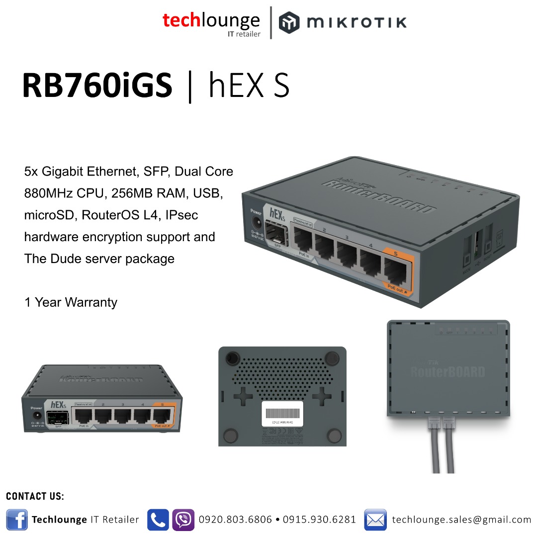 Mikrotik hEx S 有線LANルータ Amazon.com: Mikrotik hEX S Ethernet LAN Black Wired Router