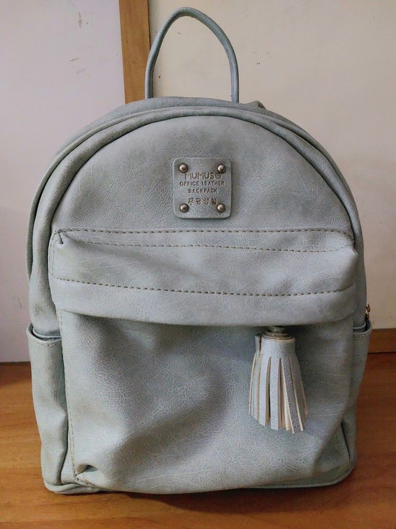 Mumuso Office Leather Backpack Women s Fashion Bags Wallets Backpacks on Carousell