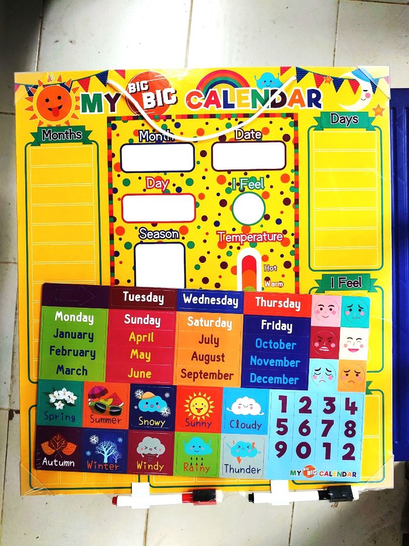 MY CALENDAR 兒童日曆NK班教材英文兒童學習季節天氣心情, 兒童＆孕婦用品, 嬰兒玩具- Carousell