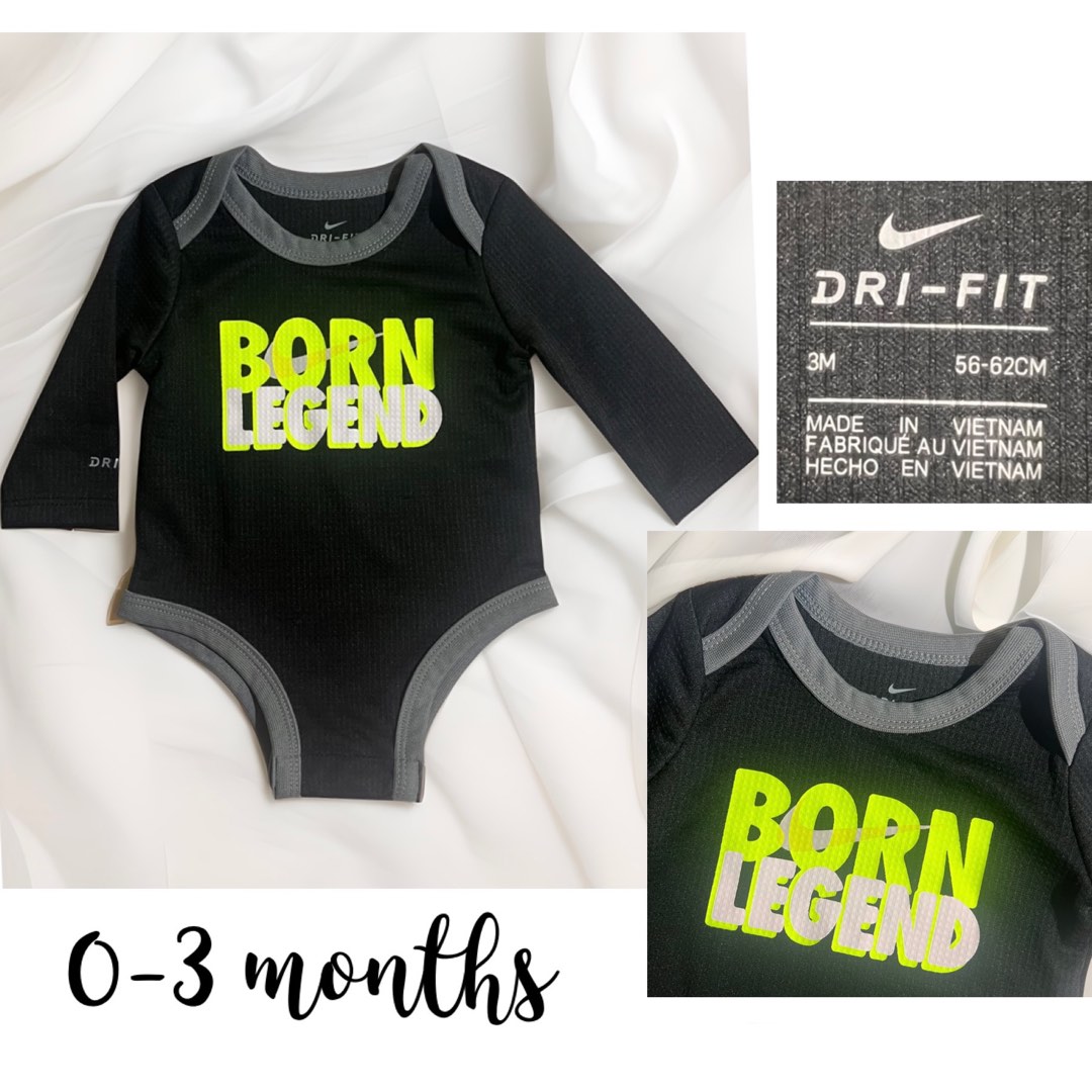Nike Dri Fit Long Sleeve Onesie 0 3 months Babies Kids Babies Kids Fashion on Carousell
