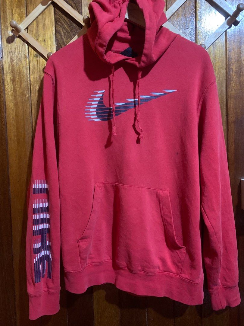 Red nike tape hoodie outlet