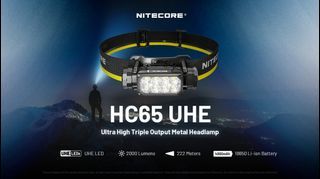 Nitecore HC65 UHE headlamp, 2000 lumens, built-in USB-C charging port, 4000 mAh 10A battery included