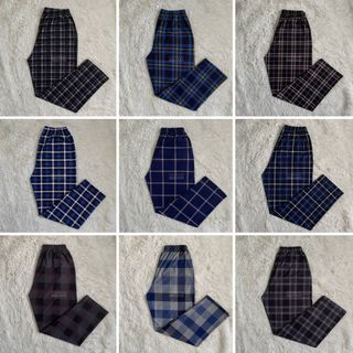 Pajama Checkered Plaid Striped Pranela Cotton for Adult | Unisex Men's Women's | Plus Size 36 38 40 42