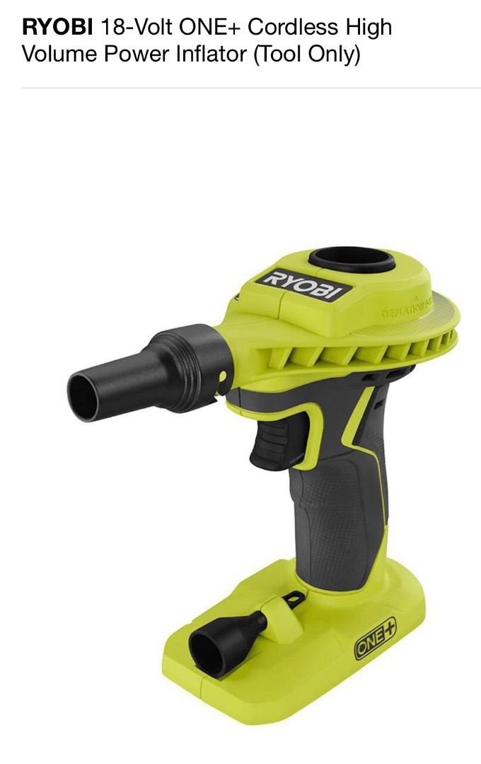 Ryobi P738 18V High Volume Power Inflator Tool Only Battery