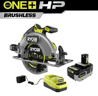 RYOBI PBLCS300B HP 18V Brushless Cordless 7-1/4 in. Circular Saw (Tool only - Battery & Charger sold separately), Brushless motor delivers up to 40% faster cutting, Perfect for professional jobs, Brand New in box, had markings.