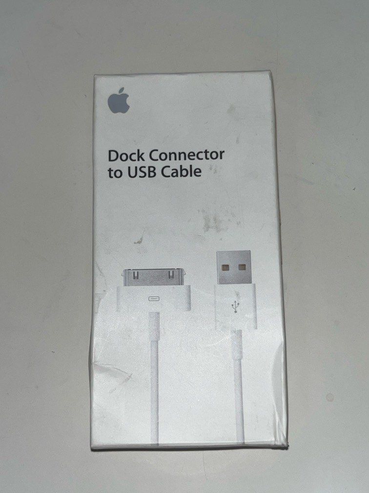SEALED Apple 30-pin or Dock Connector to USB Cable (Category: Chargers) located in Manila. Submitted by collectiors (Listing ID 1291467752, Image 1). Description: Sealed and never used. Product Information Overview This USB 2.0 cable connects your iPod, iPhone, or iPad — directly or through a dock — to your computer’s USB port for efficient syncing and charging or to the Apple USB Power Adaptor for convenient charging from a wall outlet. Highligh