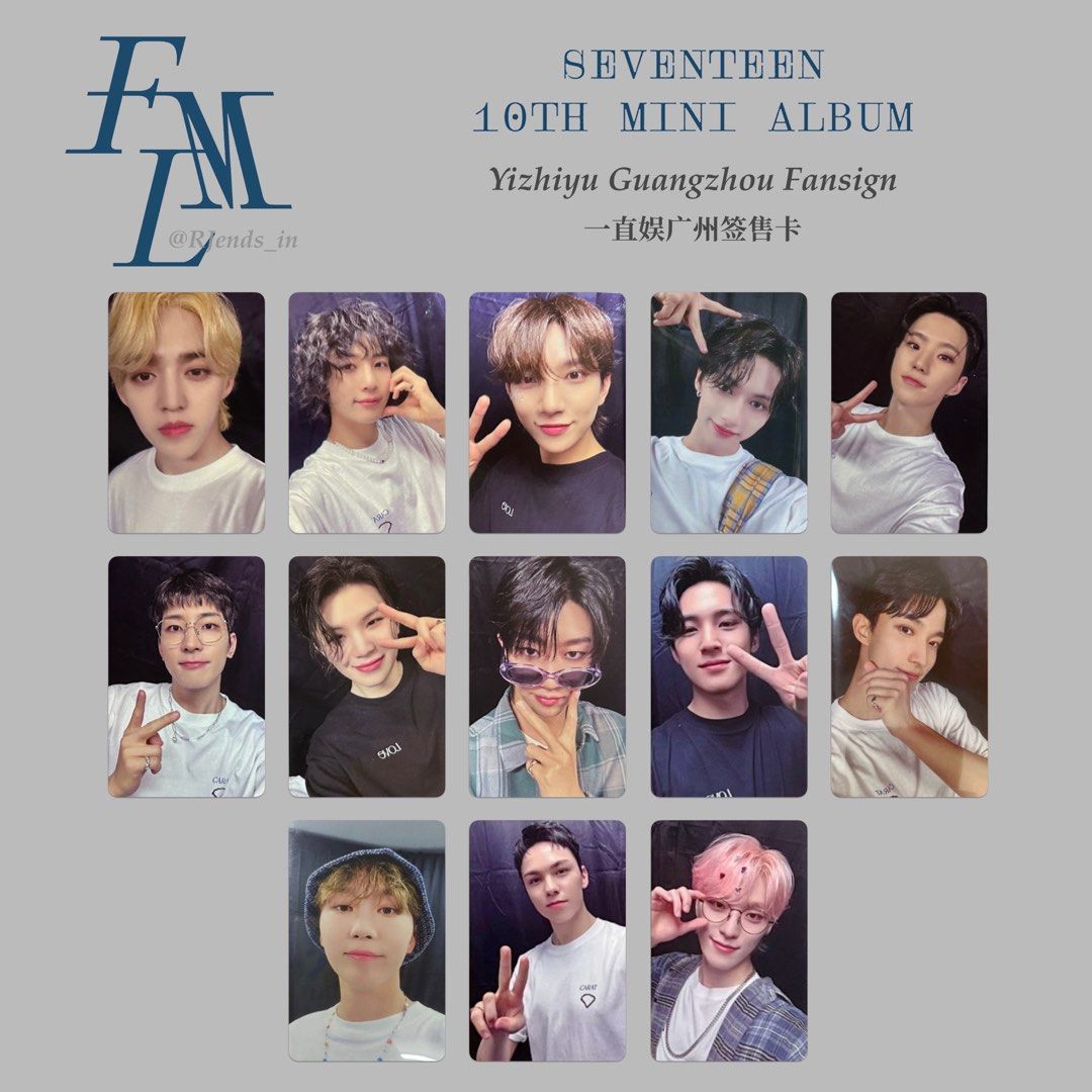 SEVENTEEN SVT FML YIZHIYU YZY GUANGZHOU FANSIGN PHOTOCARD PC