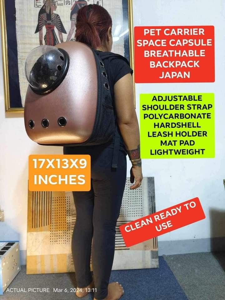 SPACE CAPSULE PET CARRIER BREATHABLE BACK PACK Pet Supplies Homes Other Pet Accessories on Carousell