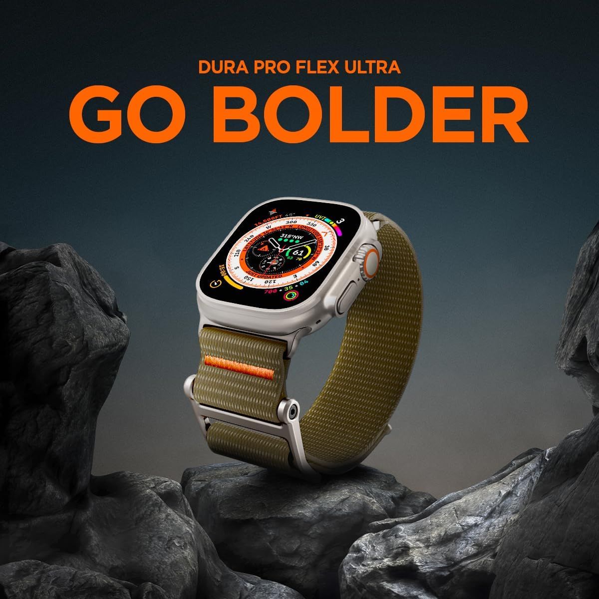 Spigen Dura Pro Flex Strap Band Compatible for Apple Watch Ultra/8 (45mm) -  Parent (Khaki), Mobile Phones & Gadgets, Mobile & Gadget Accessories, Cases  & Sleeves on Carousell