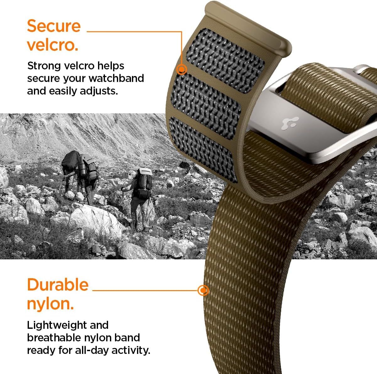 Spigen Dura Pro Flex Strap Band Compatible for Apple Watch Ultra/8 (45mm) -  Parent (Khaki), Mobile Phones & Gadgets, Mobile & Gadget Accessories, Cases  & Sleeves on Carousell