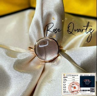 Starlight Rose Quartz ring w/ certificate of authenticity