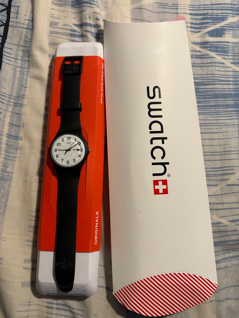 Swatch classic TWICE AGAIN BLACK Men s Fashion Watches Accessories Watches on Carousell