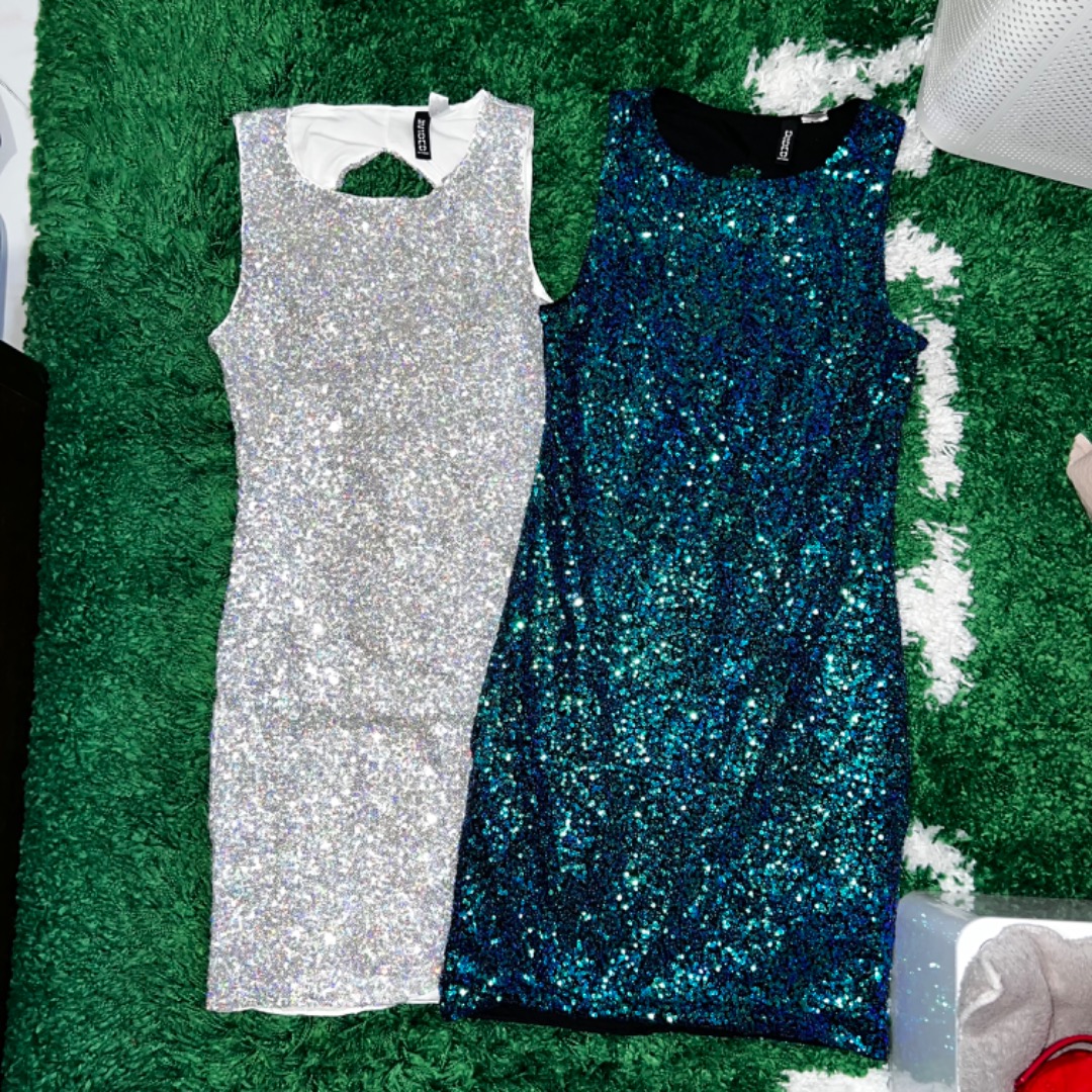 formal elegant light blue dress Billieblush Girls Sequin Occasion Dress in Navy