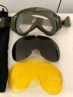 Tactical Bollé Ballistic Goggles French UK Military issue. With 2 extra sealed  unused lens and Original cloth case. MILSIM Airsoft