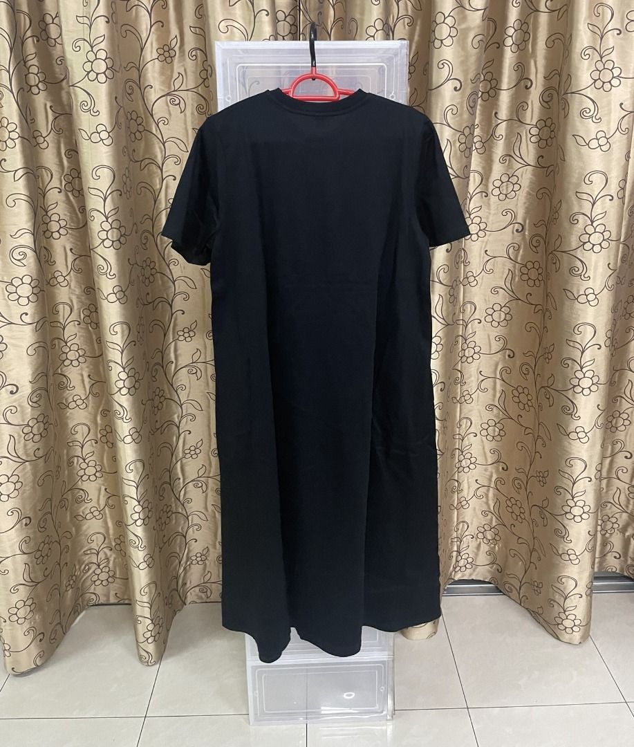 Uniqlo Mercerized Cotton A Line Short Sleeve Dress (Black), Women's  Fashion, Dresses & Sets, Dresses on Carousell