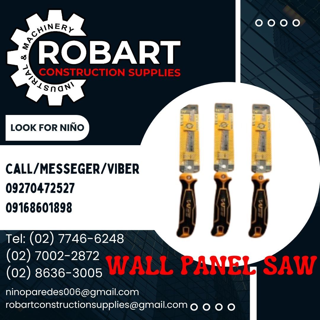 WALL PANEL SAW (Category: Construction Tools & Equipment) located in Manila. Submitted by ninoparede24925 (Listing ID 1291446763, Image 1). Description: WALL PANEL SAW 180mm/7 inches Code:JZ-D-04 - - FOR INQUIRES: 𝓟𝓵𝓮𝓪𝓼𝓮 𝓬𝓪𝓵𝓵 :09270472527 09168601898 Look for:Niño Paredes Tel: (02) 7746-6248 (02) 7002-2872 (02) 8636-3005 𝑴𝒂𝒏𝒊𝒍𝒂 𝑶𝒇𝒇𝒊𝒄𝒆: 1405 𝒀𝒖𝒔𝒆𝒄𝒐 𝒔𝒕 𝑺𝒕𝒂 𝑪𝒓𝒖𝒛. 𝑴𝒂𝒏𝒊𝒍𝒂 #RobartConstructionSupplies #Construc