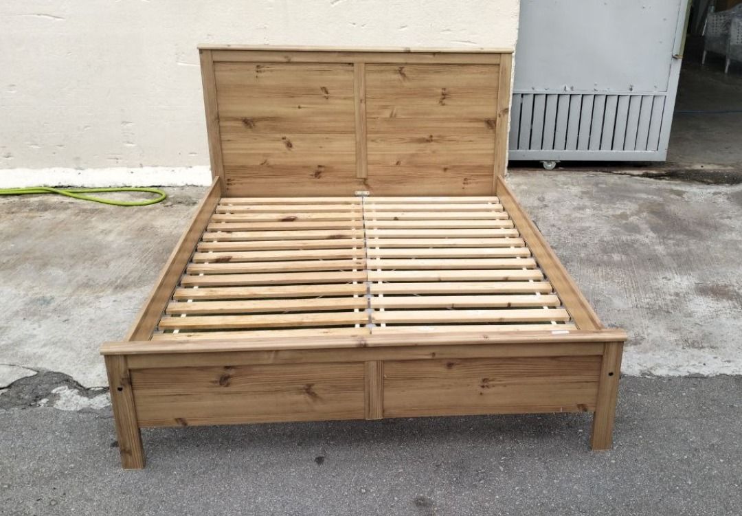 YA36G Katil Kayu IKEA Queen Wooden Bed Frame with Sultan Lade