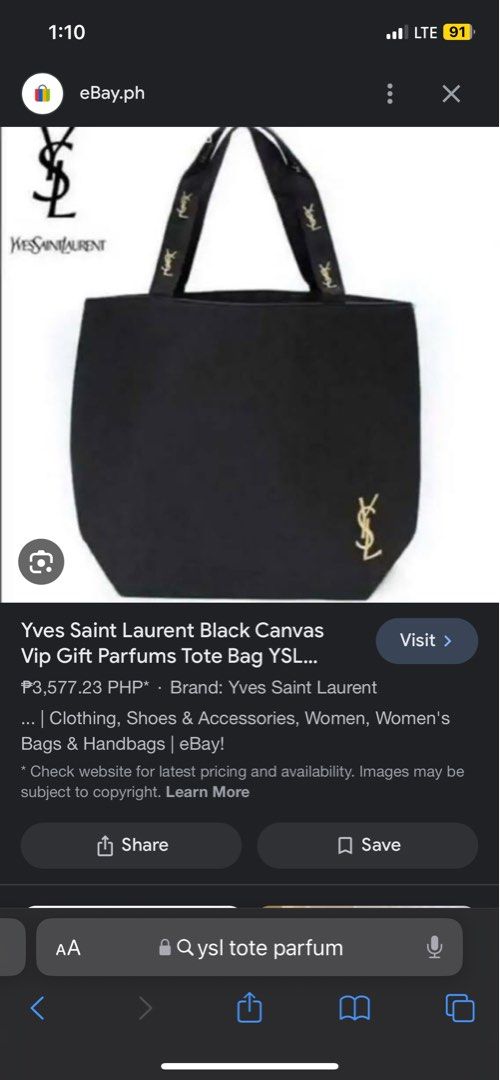 Ysl canvas tote bag on sale