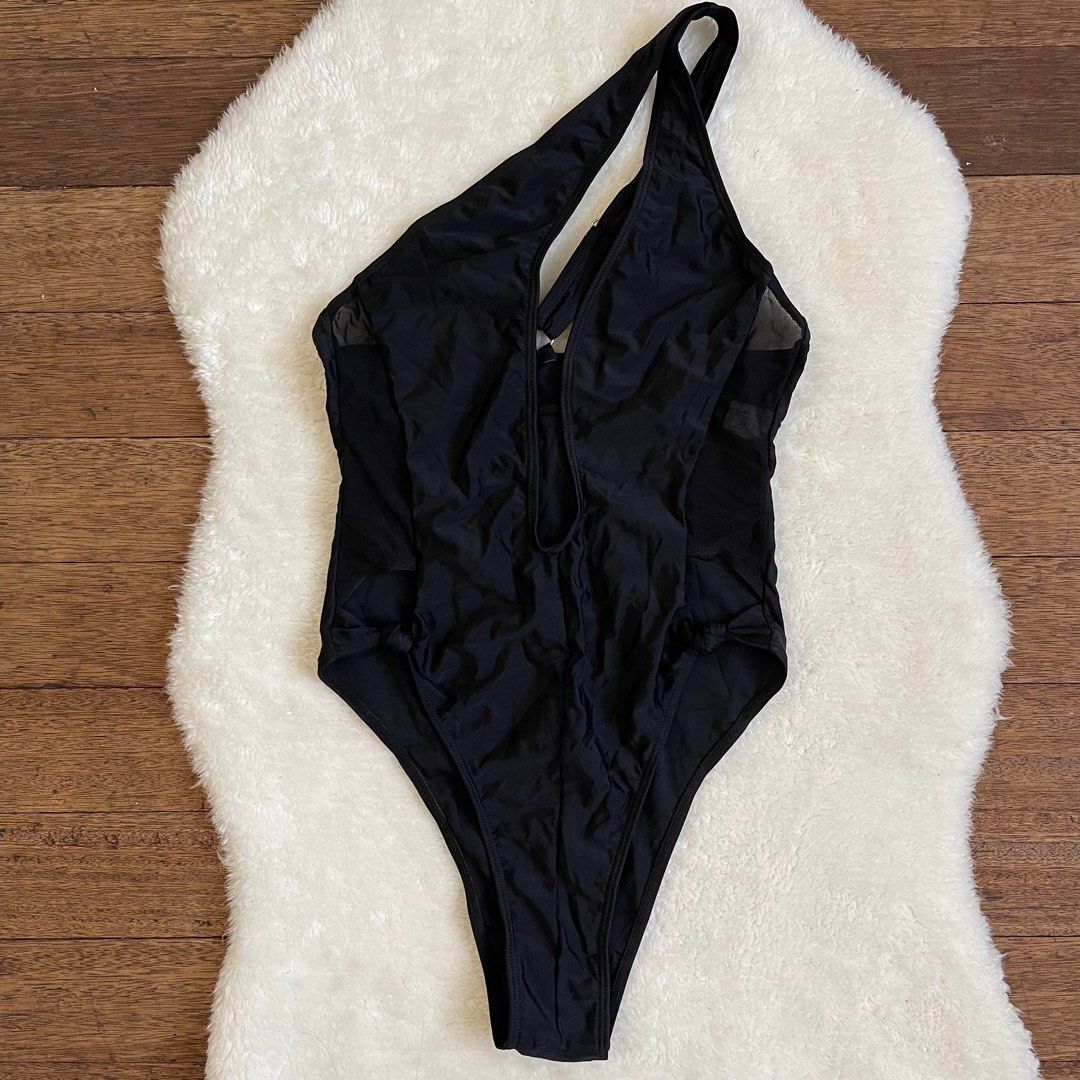 Zaful one piece bikini one shoulder in black Women s Fashion Swimwear Bikinis Swimsuits on Carousell