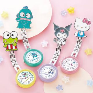 日本製機芯 Sanrio 經典 夜光 醫護 懷錶 陀錶 護士錶 掛錶 PC狗 水怪 hellokitty KEROPPI HANGYODON TUXEDOSAM Pochacco Kuromi64235361874691110