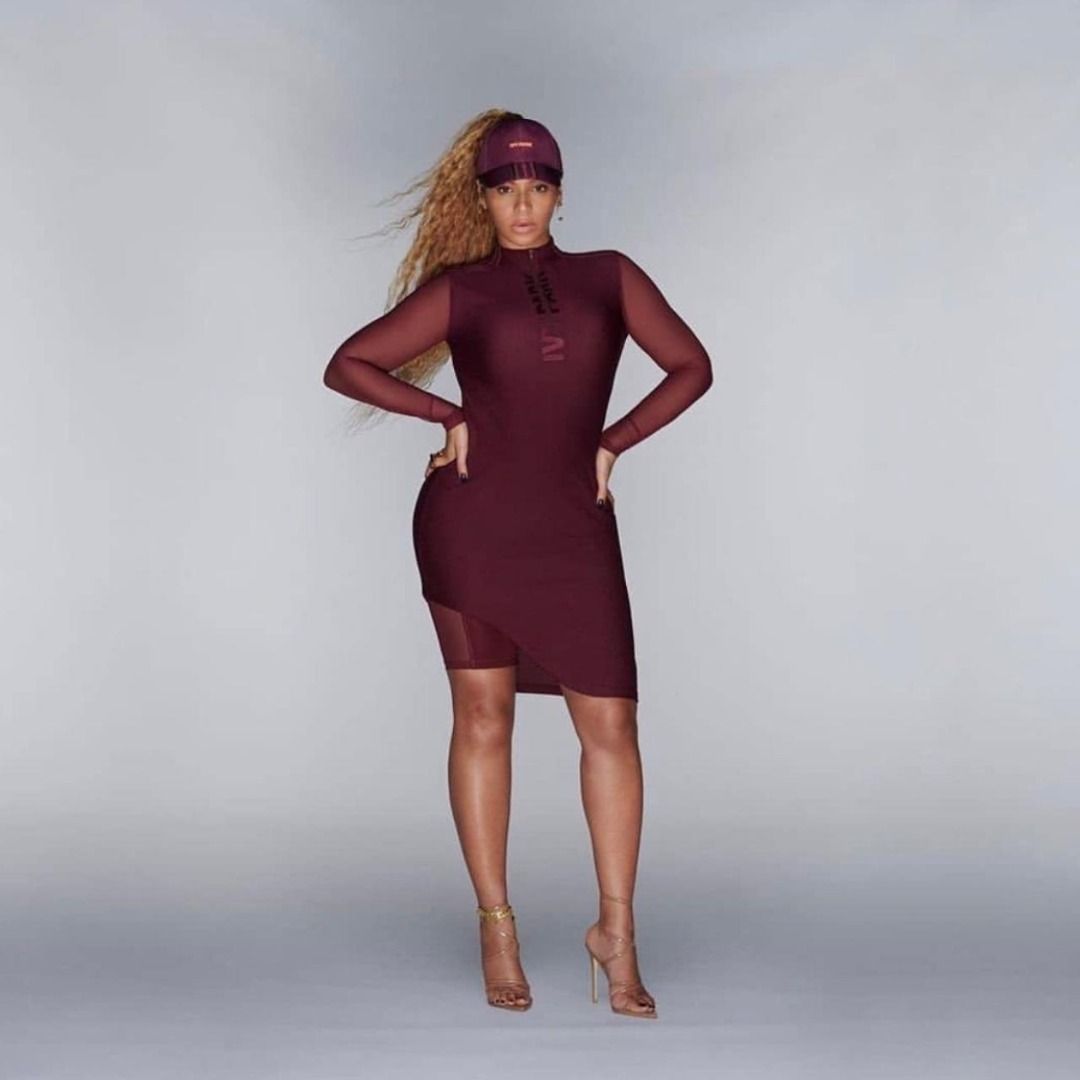 Adidas x IVY PARK bodycon asymmetric dress in maroon BRAND NEW