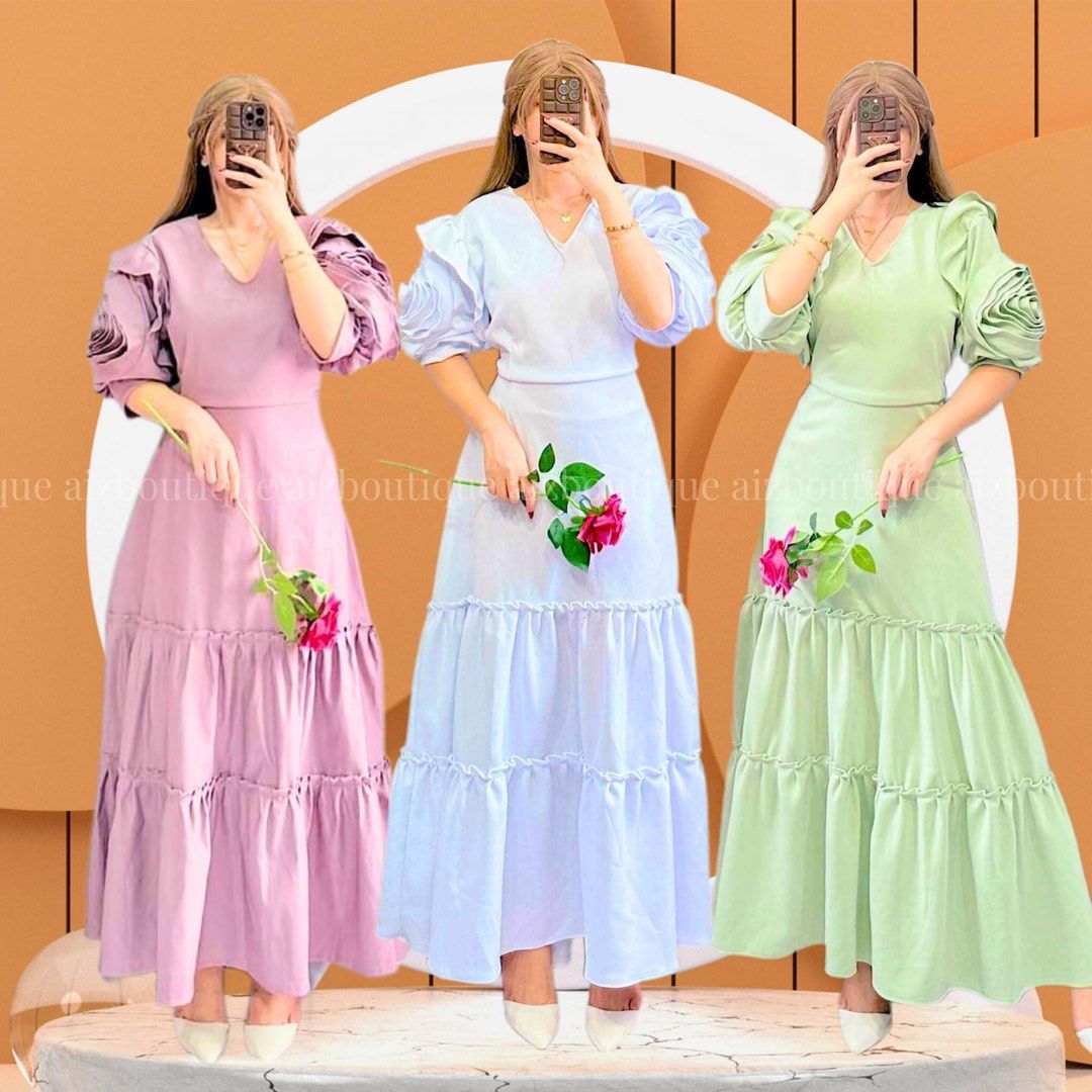 Aiz Flower Sleeve Dress for Special Occasion Women s Fashion Dresses Sets Dresses on Carousell