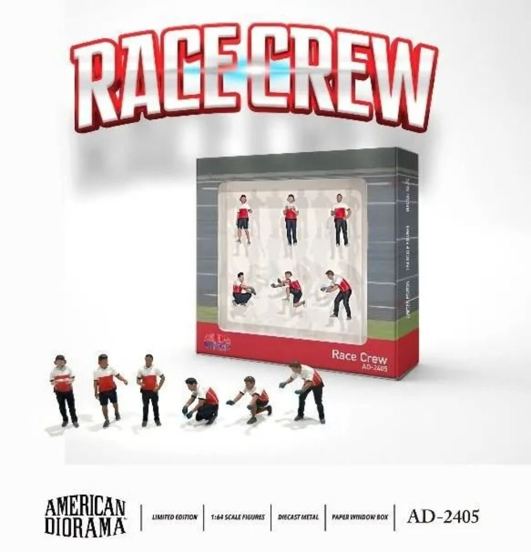 American Diorama 1:64 Figure Set: 維修站技工Race Crew #AD-2405
