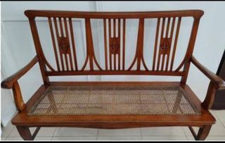 Antique 3-seater solihiya bench