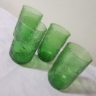 Antique Drinking Glasses (Green) Circa 1980s