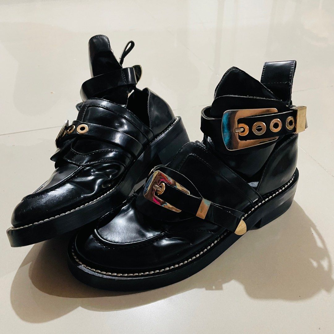 Balenciaga Cutout Buckle Boots Women s Fashion Footwear Boots on Carousell