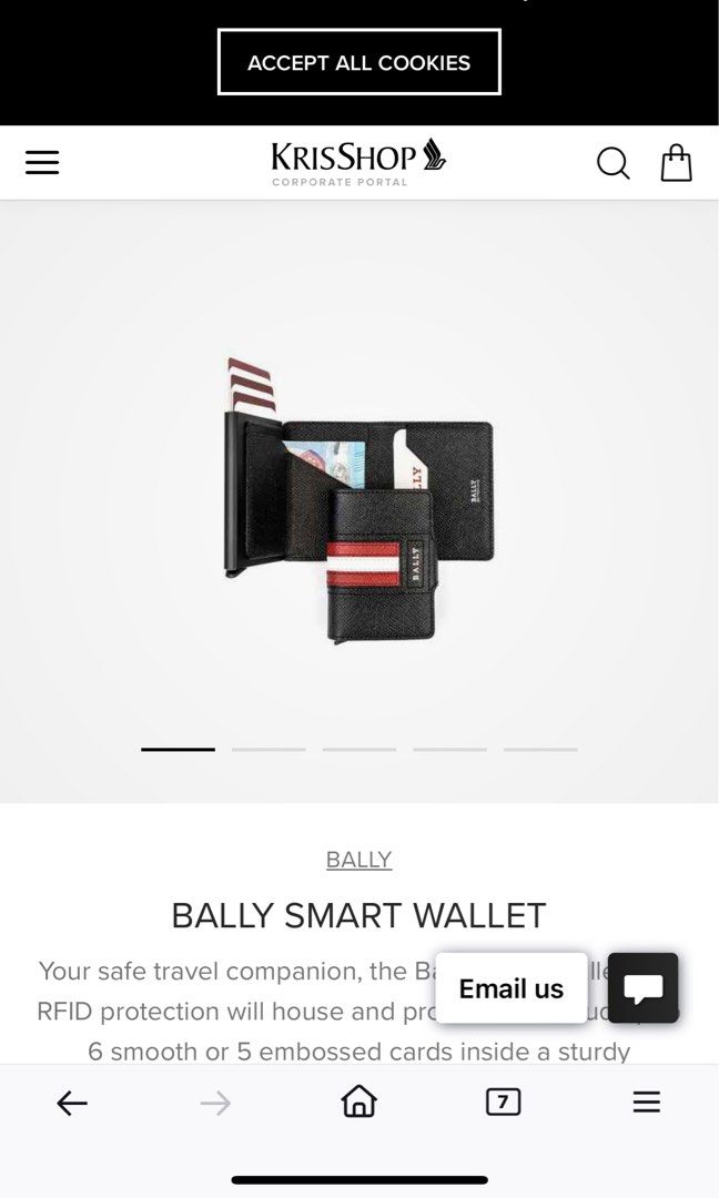 Bally smart wallet card holder
