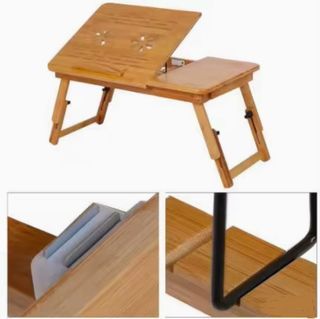 Bamboo Laptop Desk stand foldable and light weight