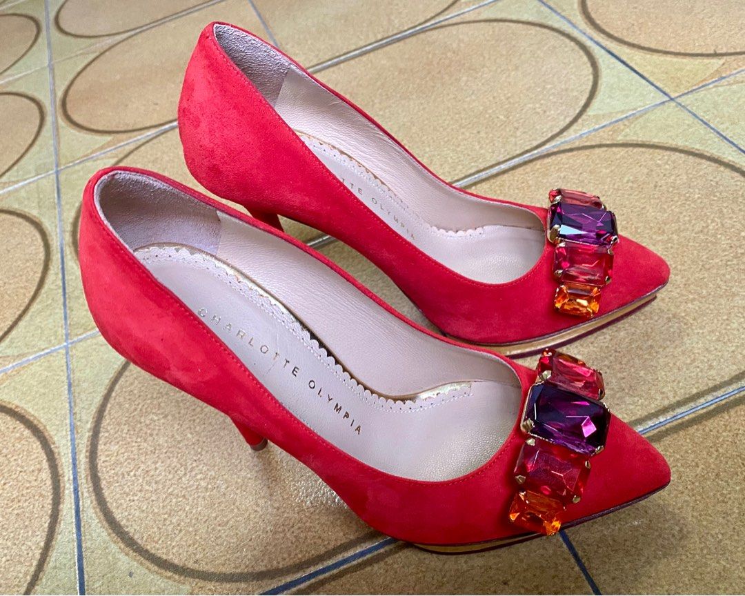 Beautiful bejeweled Charlotte Olympia heels Women s Fashion Footwear Heels on Carousell