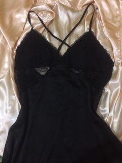 Black padded gothic lace lingerie dress