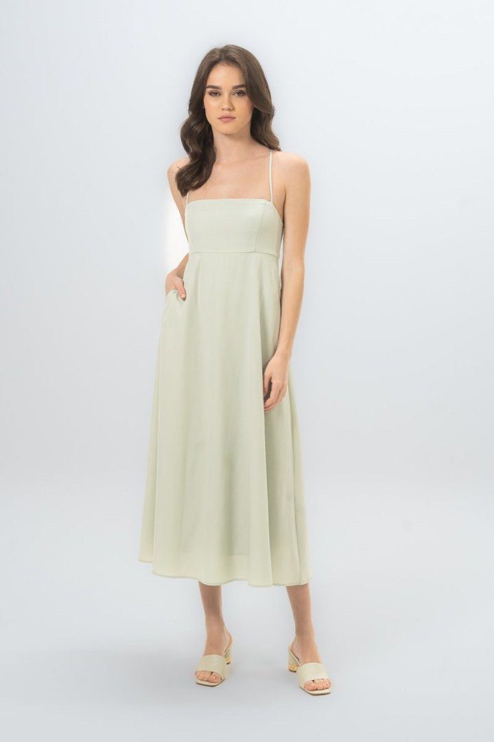 blair wears anya dress in light green, Women's Fashion, Dresses & Sets,  Dresses on Carousell