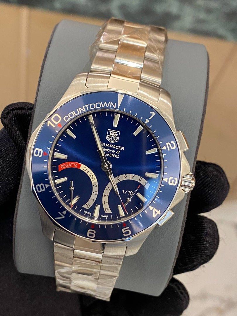 BRAND NEW TAG HEUER AQUARACER CALIBRE S REGATTA REF CAF7110 BLUE OUTER RING BLUE DIAL 41MM QUARTZ YEAR 2014 WATCH FULL SET