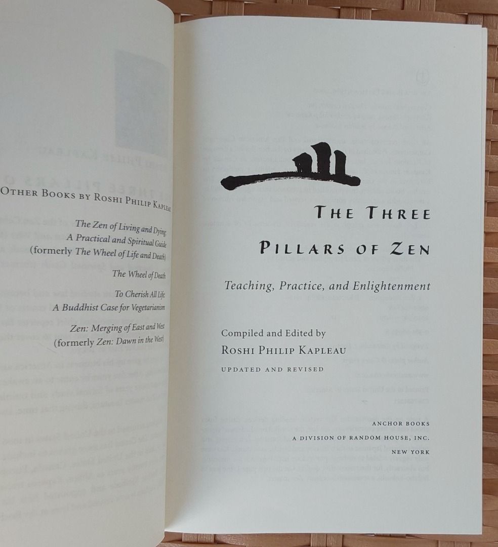 BUDDHISM The Three Pillars of Zen by Roshi Philip Kapleau, 2000