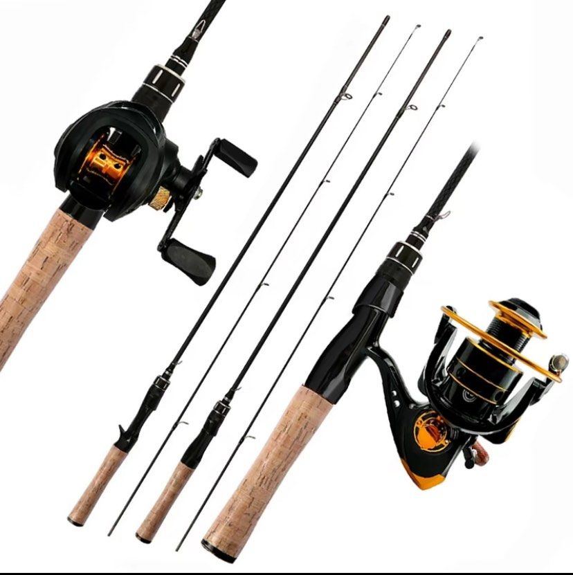 Casting and Spinning Lure Fishing Rod and Reel With Fishing Line Kit  1.68/1.8m Max Drag 8kg Reel Bass Pike Carp Fishing Tackle, Hobbies & Toys,  Stationery & Craft, Other Stationery & Craft