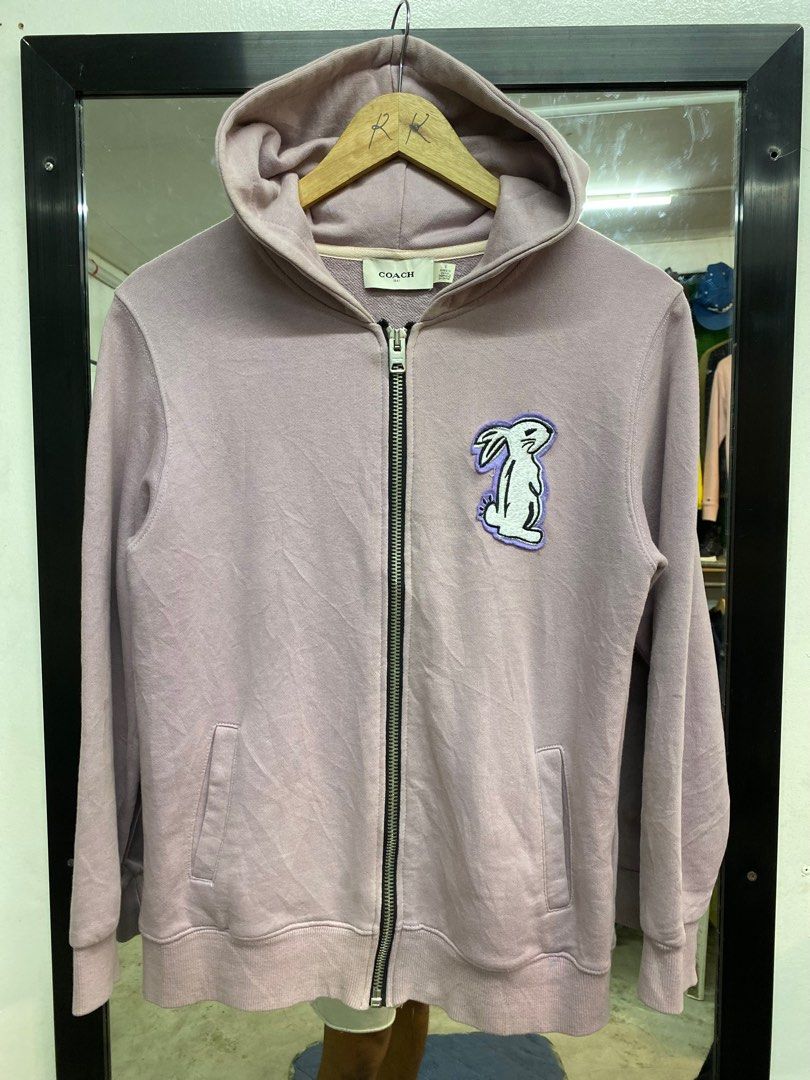 Coach x Selena Gomez Bunny Zip Front Hooded Sweatshirt Luxury Apparel on Carousell