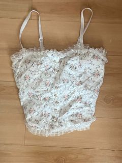 Coquette White Lacey Top w/ Pearls