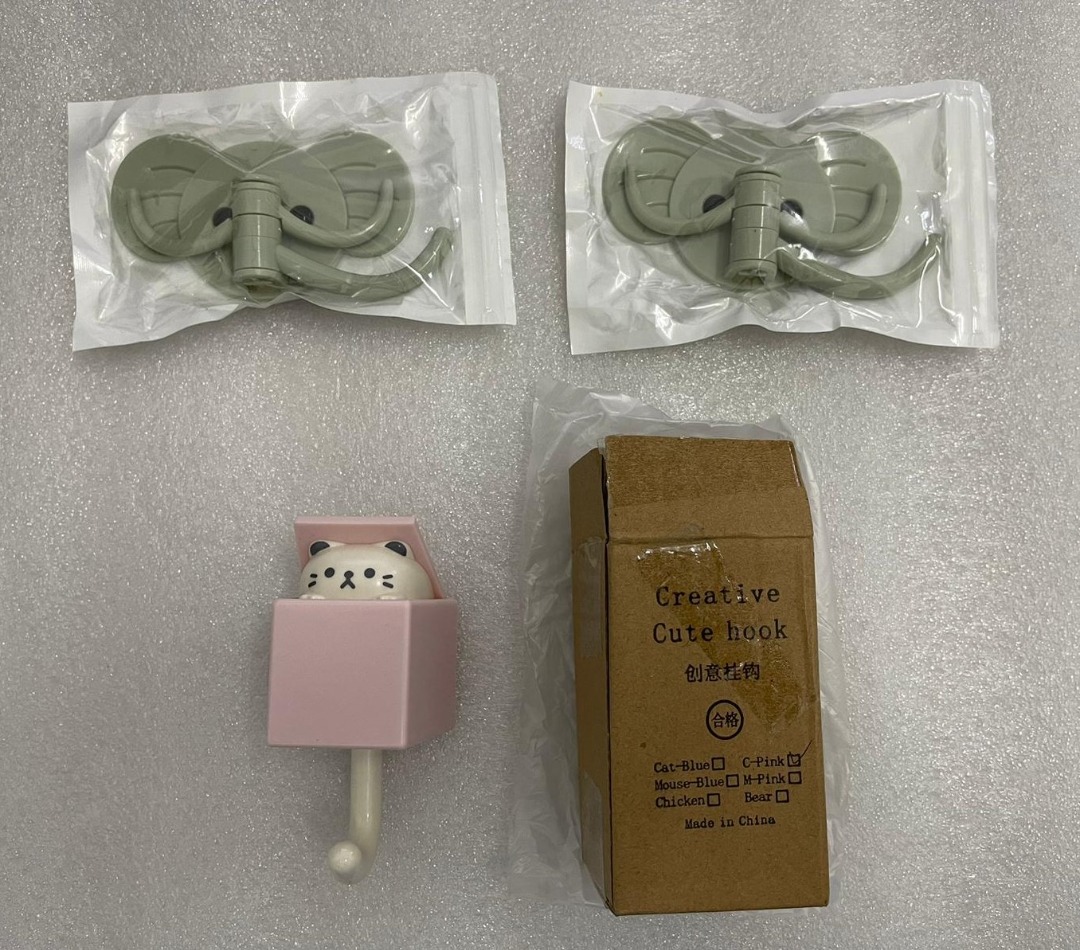 Cute Creative Self-Adhesive Hook (Elephant & Cat), Furniture