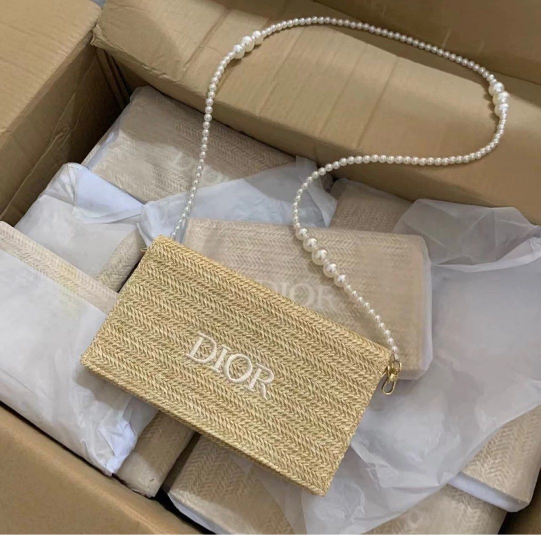 DIOR WOVEN PEARL SHOULDER BAG (Category: Luxury Bags & Wallets) located in Manila. Submitted by blessiealvarez111 (Listing ID 1291634622, Image 3). Description: This item is for VIP GIFT, why mura? it’s a complimentary gift with purchase from VIP clients. 💯Authentic Preorder Woven material with pearlchain What you see is what you get Ang shala nito mga mi. .